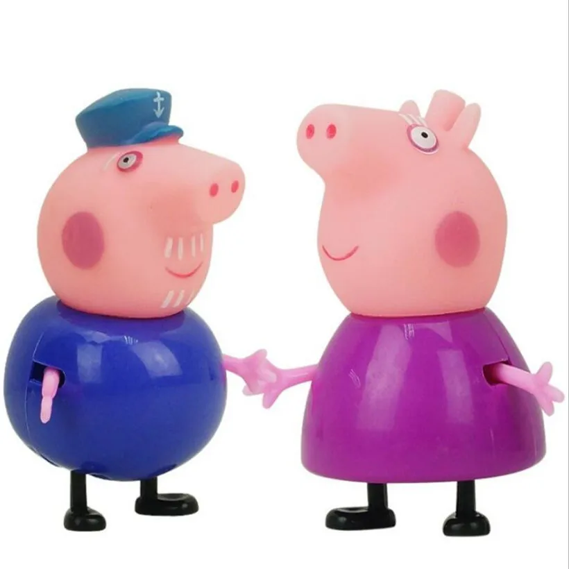 Оригинальные Модные Peppa Pig Джордж папа мама семья игрушечные Животные Кукла кошелек мягкие игрушки для детей Подарки - Цвет: 2 PCS