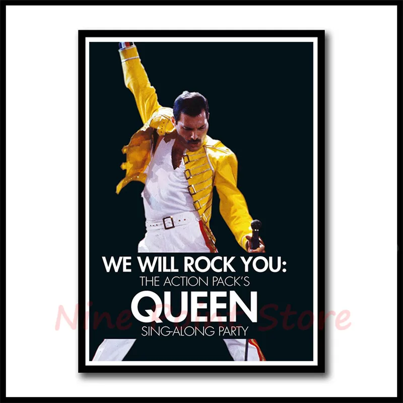 Queen Rock Music постер с покрытием, бумажные постеры для бара кафе, домашний Декор, живопись, наклейка на стену, без рамки - Цвет: Серый