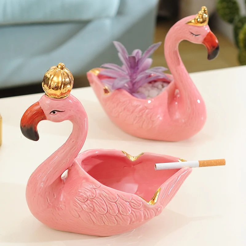 

Creative Flamingo ashtray Personality Fashion Ash Tray Lovely ceramic ashtrays Home decoration smoking tray Gift