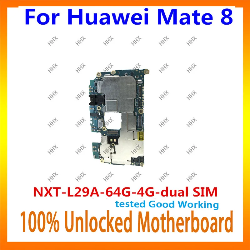

For Huawei Mate 8 motherboard NXT-L29A-64G-4G-dual SIM for huawei mate 8 fee /card for huawei mate 8 card 4G+64G two sim Android