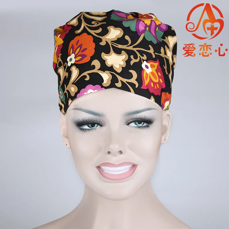 Clothing Women surgical caps for doctors and nurses 100 Cotton scrub Cap for short hair with