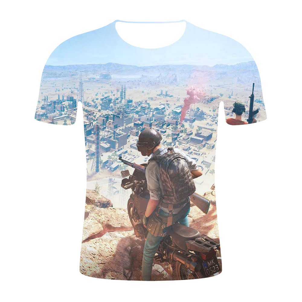 2019 Модная Повседневная 3D Футболка мужская Harajuku PUBG футболка s игра летняя новая