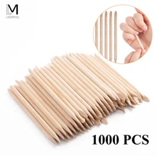 1000 шт Деревянный Толкатель для кутикулы оранжевая деревянная палочка средство для снятия маникюра, педикюра дизайн ногтей набор инструментов