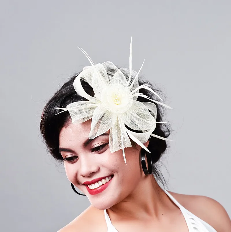Fascinators White Net Hair Accessories 