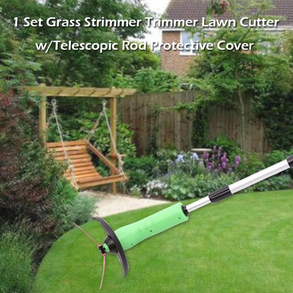 

Home Garden Portable Lawn Mower Home Electric Weeding Machine With Telescopic Rod Battery Operated Outdoor Gadget