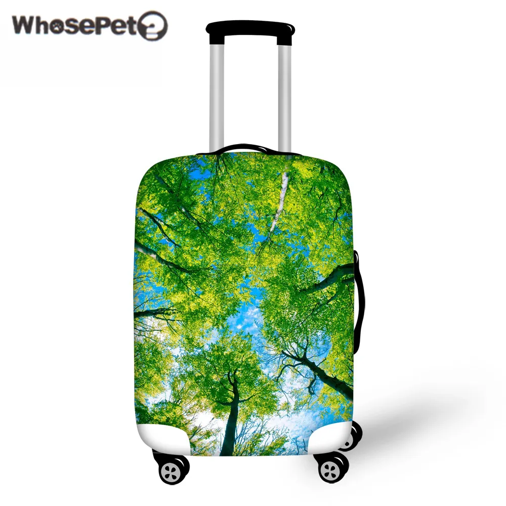 

WHOSEPET Green Tree Thick Elastic Luggage Protective Cover Zipper Anti-scratch Case Cover Elastic Suitcase Covers For Travel New