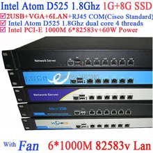 Intel Atom D525 dual core 4 thread Home network router with ROS PFSense Panabit Wayos support