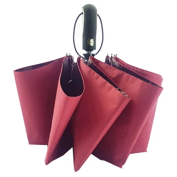 

2018 Luxury man business umbrella large man automatic umbrella black coating sunscreen three folding sunny umbrella parapluie