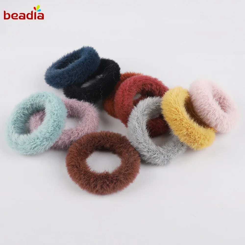 3pcs/lot Imitation Hair Rubber Band Hair Rope Faux Fur Plush Head Rope