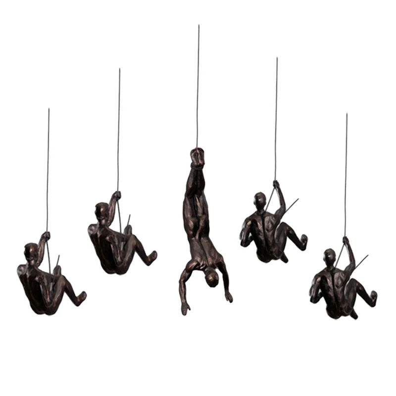 Креативные Ретро фигурки для скалолазания, скульптура из смолы для бара, ресторана, магазина, настенные украшения, подвесные настенные статуи для гостиной