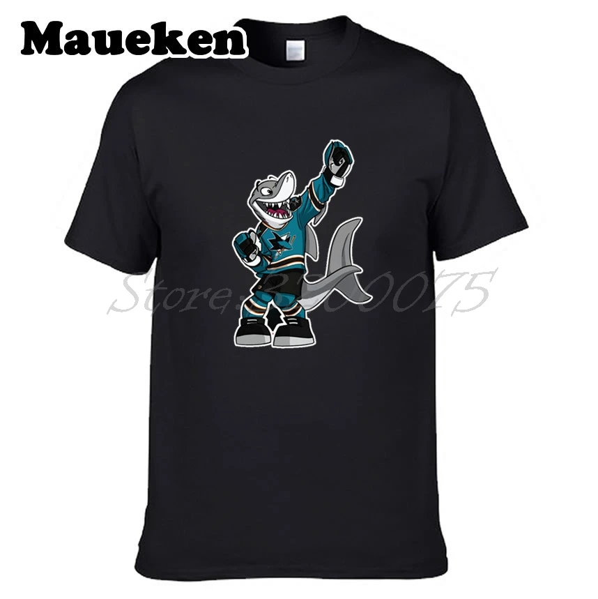 Мужская футболка San Jose men Sharks S.J. Sharkie/одежда; футболка с короткими рукавами; Мужская мода; W0225010