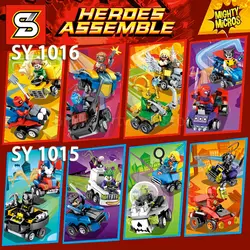 SY 1015/1016 Super Heroes Мстители 8 Minifigs в 1 компл. Mighty Micros мини-фигурка совместима Marvel строительные блоки игрушка