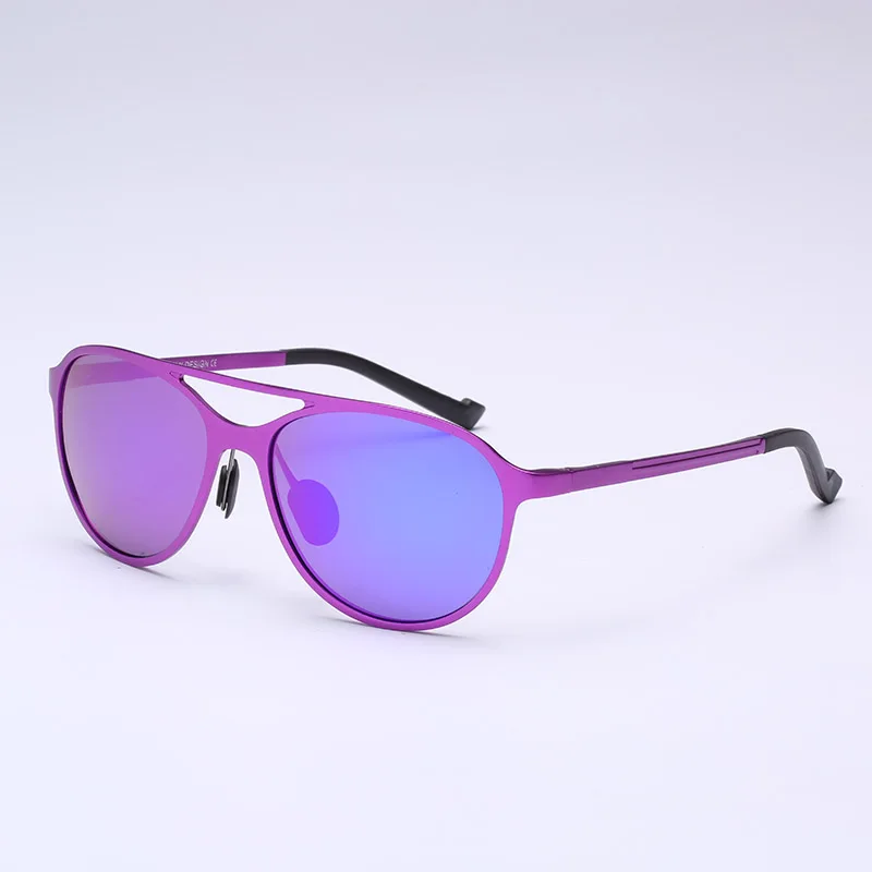 Алюминиевые магния поляризационные солнцезащитные очки для мужчин и женщин двойной мост роскошный бренд дизайн мужские солнцезащитные очки окуляры очки de sol - Цвет линз: purple purple