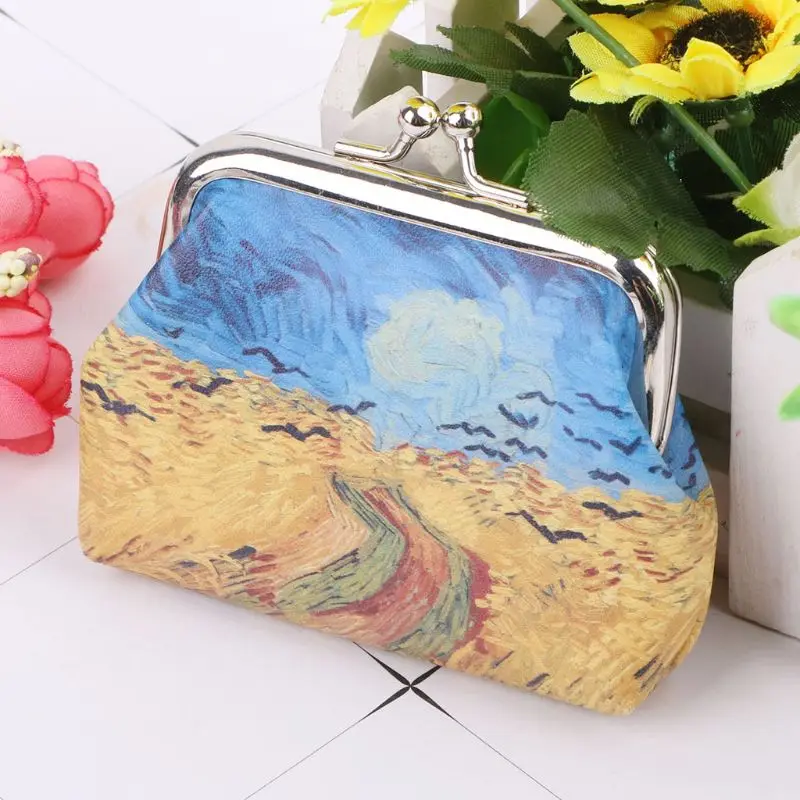 THINKTHENDO Модный женский маленький кошелек с масляным рисунком, чехол для карт из ПУ кожи, кошелек для монет, клатч, сумочка, мини сумка для мелочи, Новинка