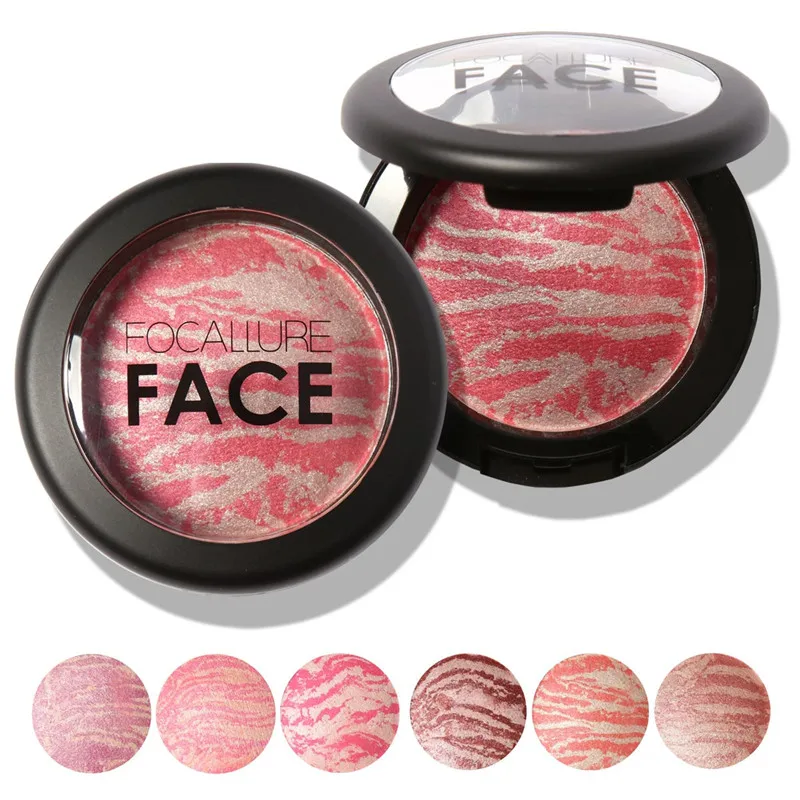 

Top Quality Professional Cheek 6 Colors Makeup Baked Blush Bronzer Blusher Long-lasting Cosmetic Blush Palette by Focallure