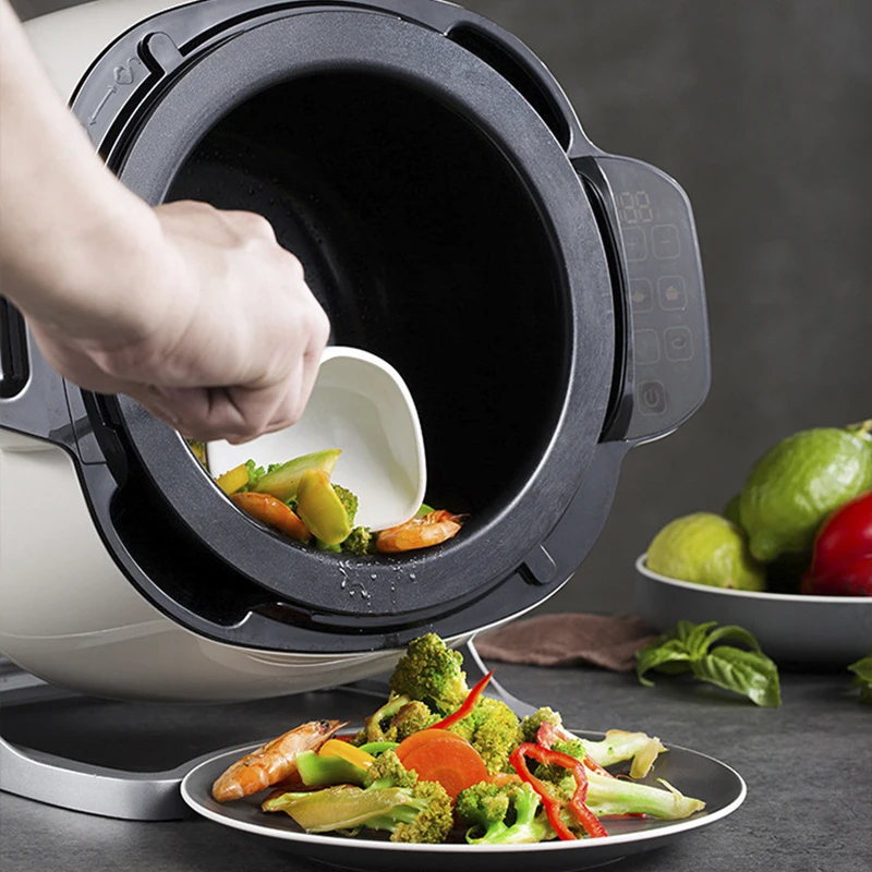 6L Full Automatic Intelligent Cooker Cooking Machine Multi Cooker Non-stick Pan Stir-fry Machine Cooker Touch Panel Cooker Robot