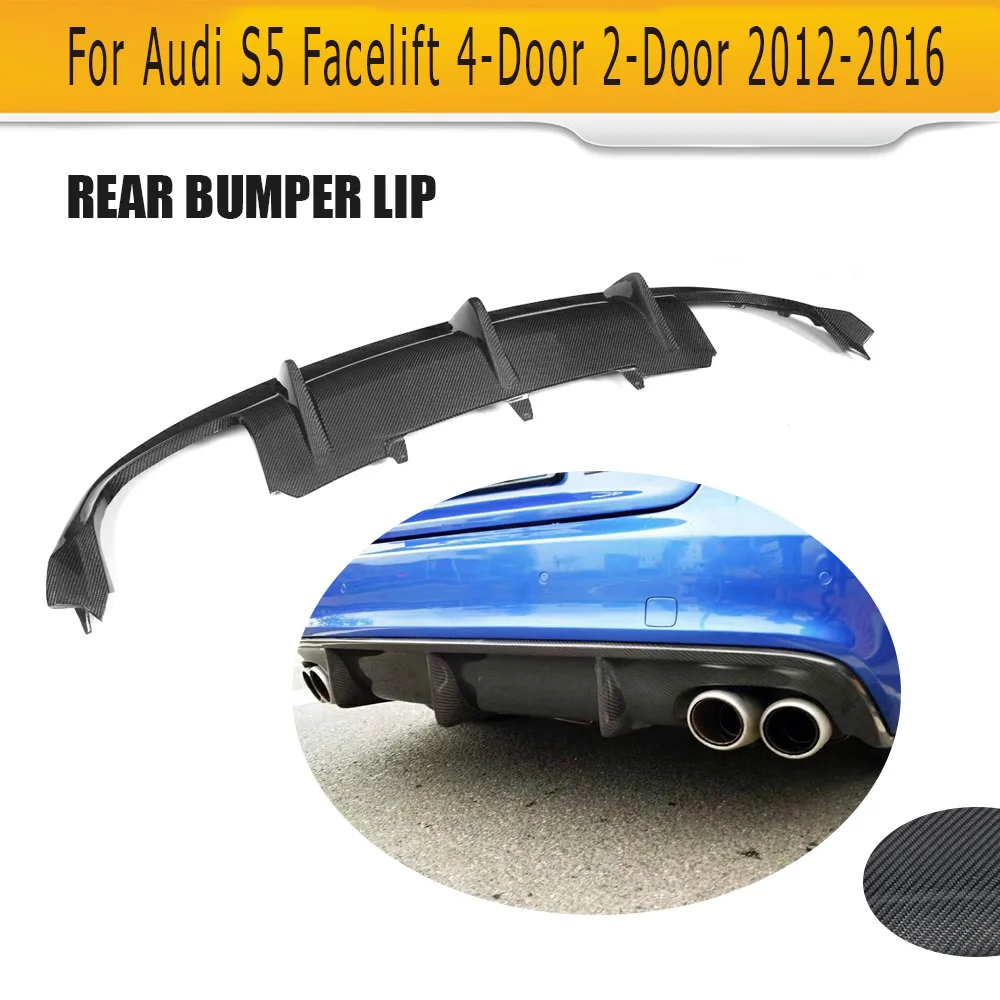 Carbon Fiber Rear Bumper Diffuser Lip Spoiler For Audi A5