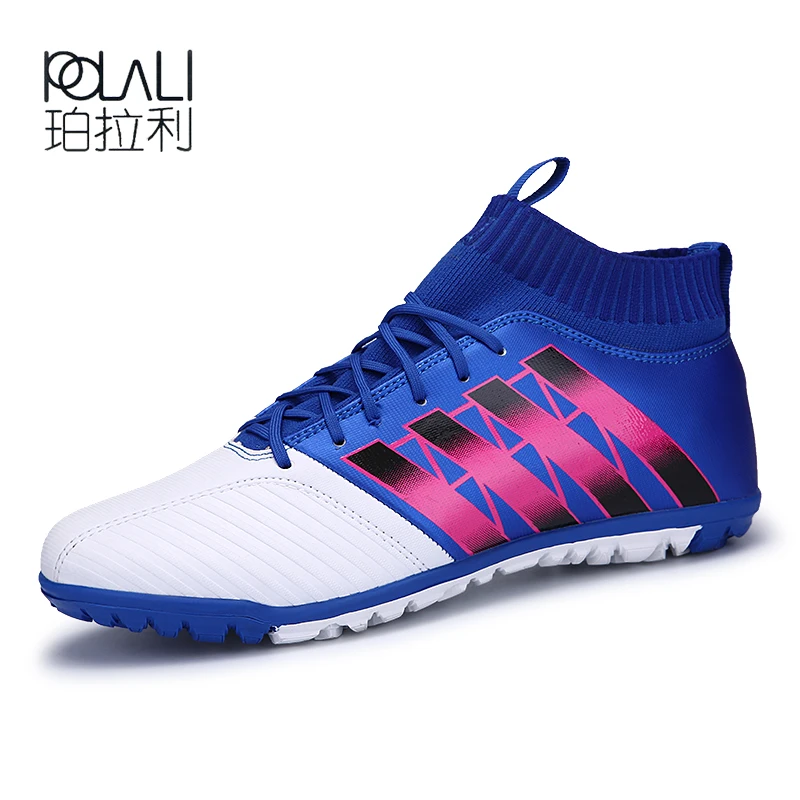 

POLALI Men's Soccer Shoes TF Futsal Hard Court Turf Football Boots Indoor Sock Cleats Trainer Cheap Botas Chuteira Futsal Shoes