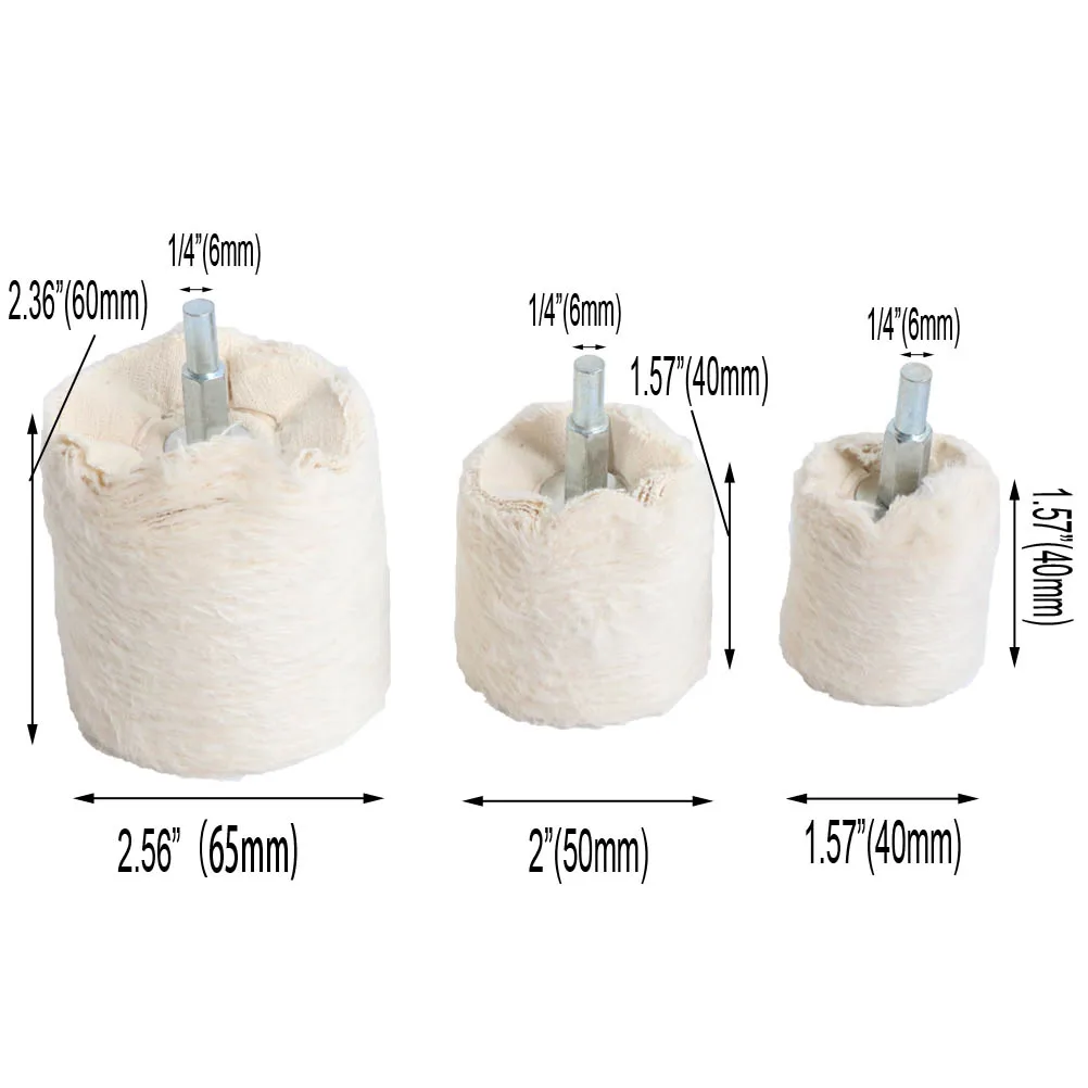1 шт. 2 ''/3''/4 ''хлопок полированное шлифовальное колесо белый фланелет конус/колонна/гриб/Т-образный Шлифовальная головка для сверла