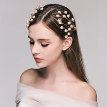 New 2Pcs Vintage Wedding Hair Jewelry Brides Headdress Barretes Hairpins Simulated Pearl Women Bridal Princess Hair Accessories