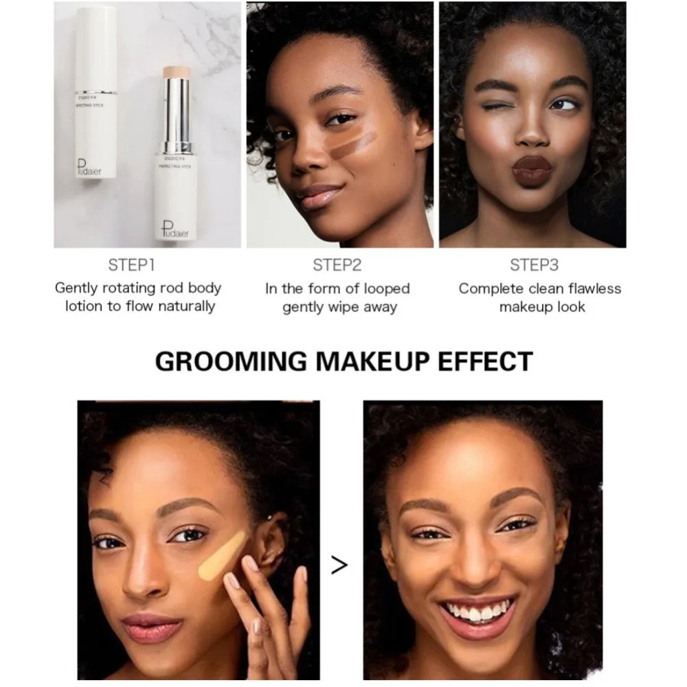 Foundation Makeup Full Face Cover Contour Concealer Base Primer Moisturizer Hide Blemish Bronzer Concealer Stick