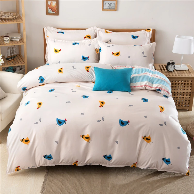 

Cute Bird Pattern Duvet Cover 3/4 pcs Bedding Set Lover Child Kids Child Soft Cotton Bed Linen Single Full Queen King Size Sheet