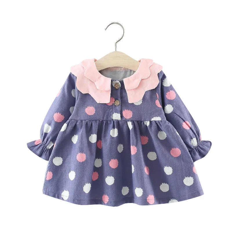 

Children's Dress Girls Dresses for Party and Wedding Toddler Kids Fashion Long Sleeve Doll Lace Turnaround Cotton Baby Clothing