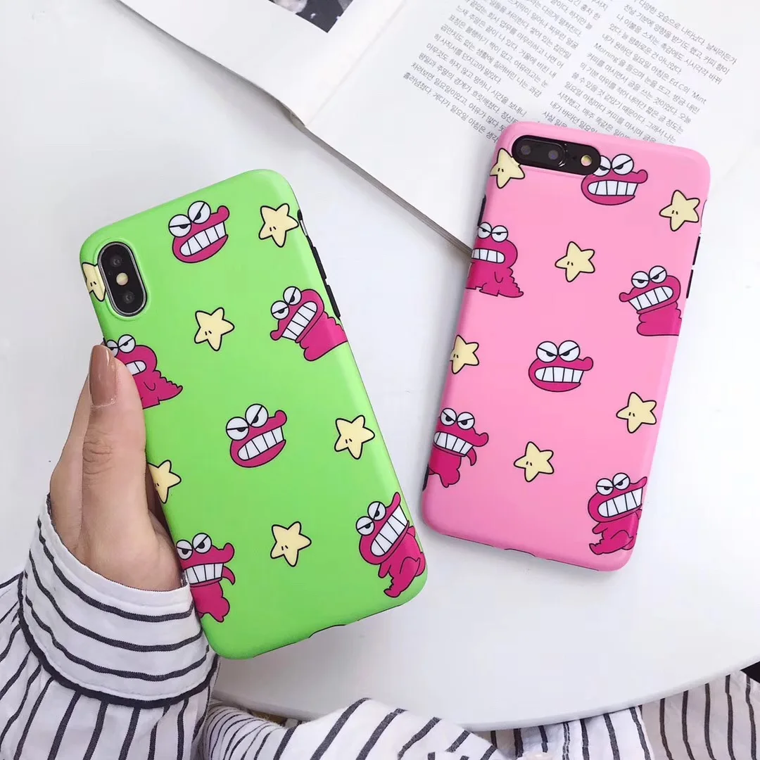 

Cute angry dinosaur star phone case for iPhone Xs MAX Xr Xs 7 8plus 6 6splus funny soft silicon phone back shell cases Fundas