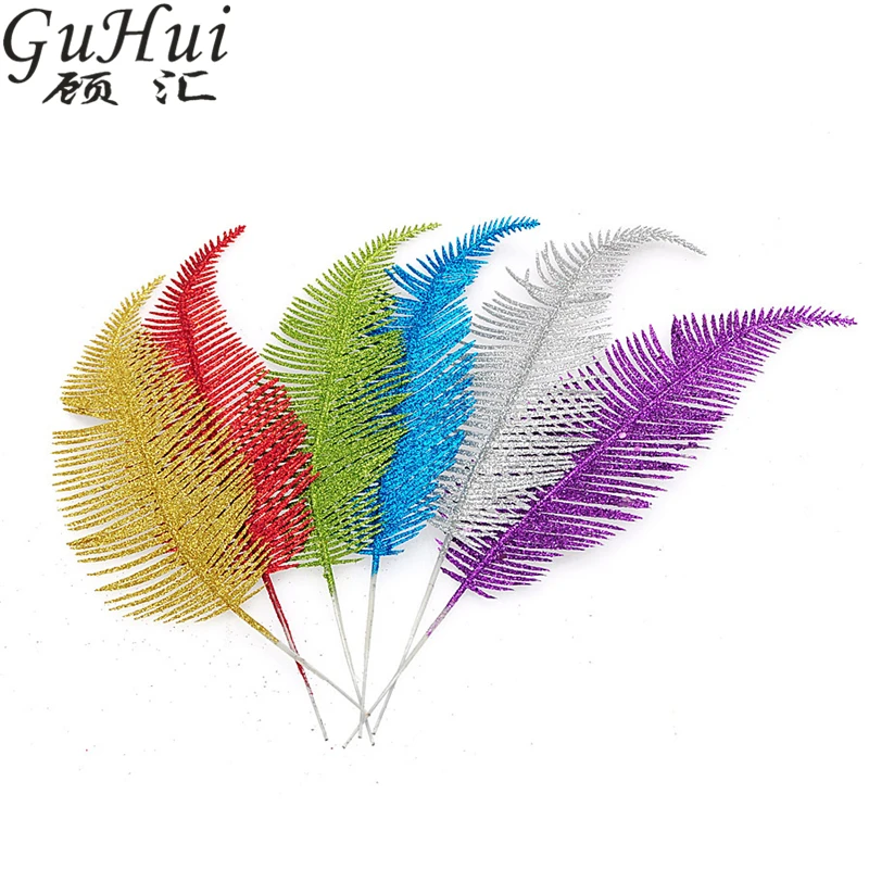 

Colorful Christmas Tree Leaves Accessories Gold Silver Blue Red Artificial Branches Metasequoia Sequoia Party Decor New Year