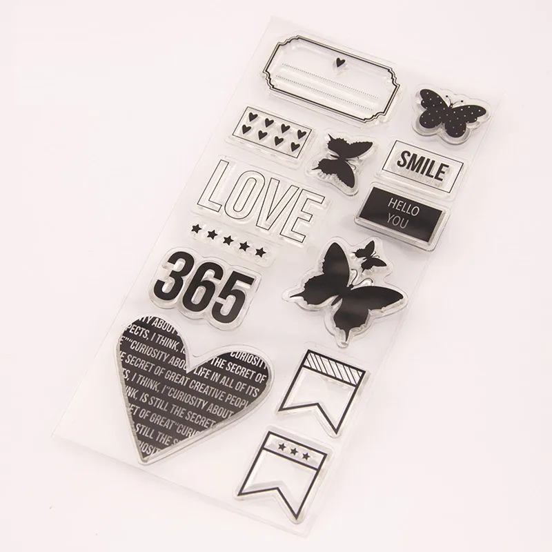 Craft 365 Love бабочка слова прозрачный чистый силикон штамп для уплотнения DIY