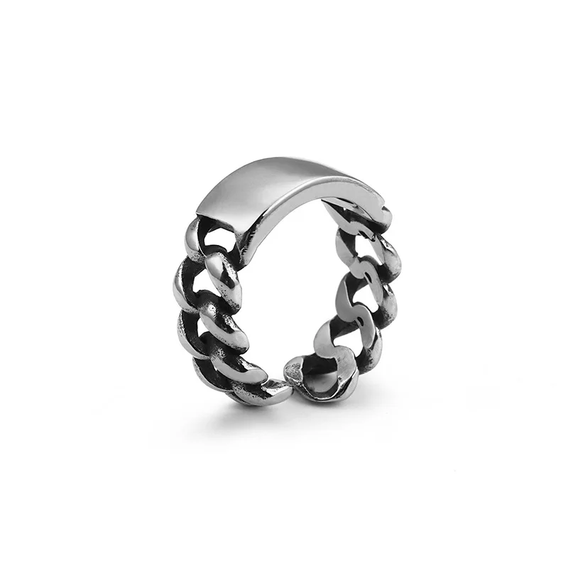 Simple Chain Titanium Steel Ring Creative Open Chain Stainless Steel