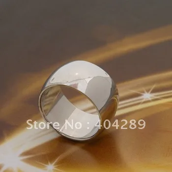 

12pcs Top Quality Silver Polished Men's 316L Stainless Steel Rings,12MM in Width