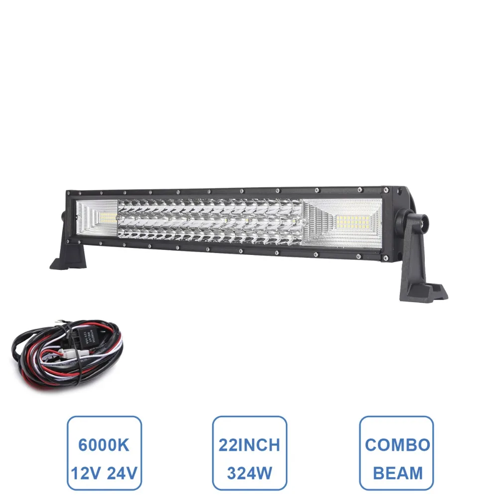 

22 INCH LED WORK LIGHT BAR CURVED OFFROAD 12V 24V CAR TRUCK TRAILER WAGON PICKUP ATV UTE TRACTOR 4WD 4X4 SUV INDICATOR HEADLIGHT