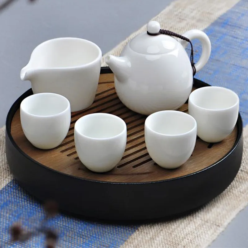  Ceramics Bamboo Tea tray Drainage Water storage Kung Fu Tea set room Board table Chinese Japanese t