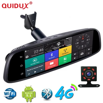 QUIDUX 8 4G Special Mirror Car DVR Camera Android 5.1 with GPS DVRs Automobile Video Recorder Rearview Mirror Camera Dash Cam