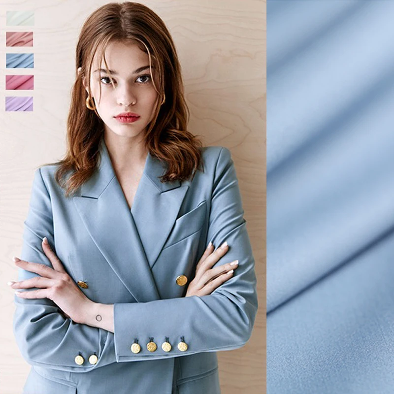 

150CM Wide 280G/M Weight Solid Color Polyester Viscose Fabric for Spring and Summer Suit Dress Shirt Jacket E995