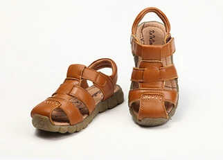 

2016 New 4 Color Designs Boys Soft Leather Sandals Boys Summer Leisure Soft Sole Genuine Leather Beach Sandals