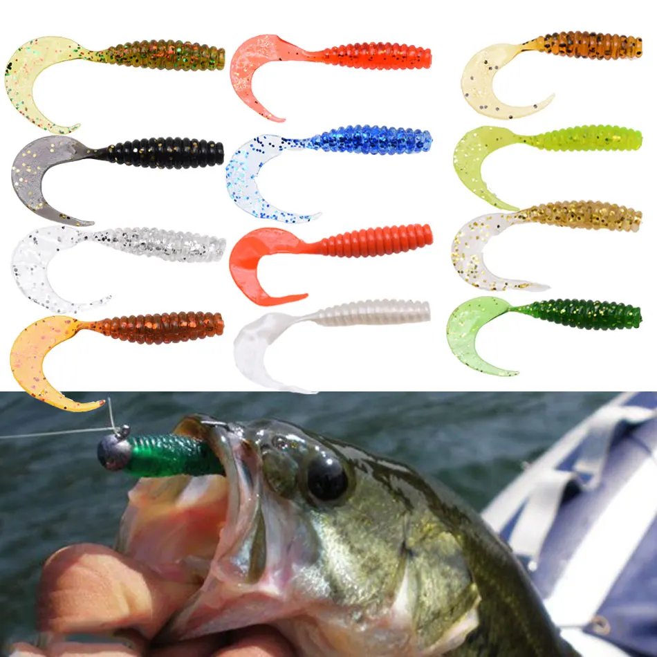 

6cm 100pcs wholesale Fishing lures sea fishing tackle protein soft lure jerk bait worm fish jig wobblers rubber lure free post