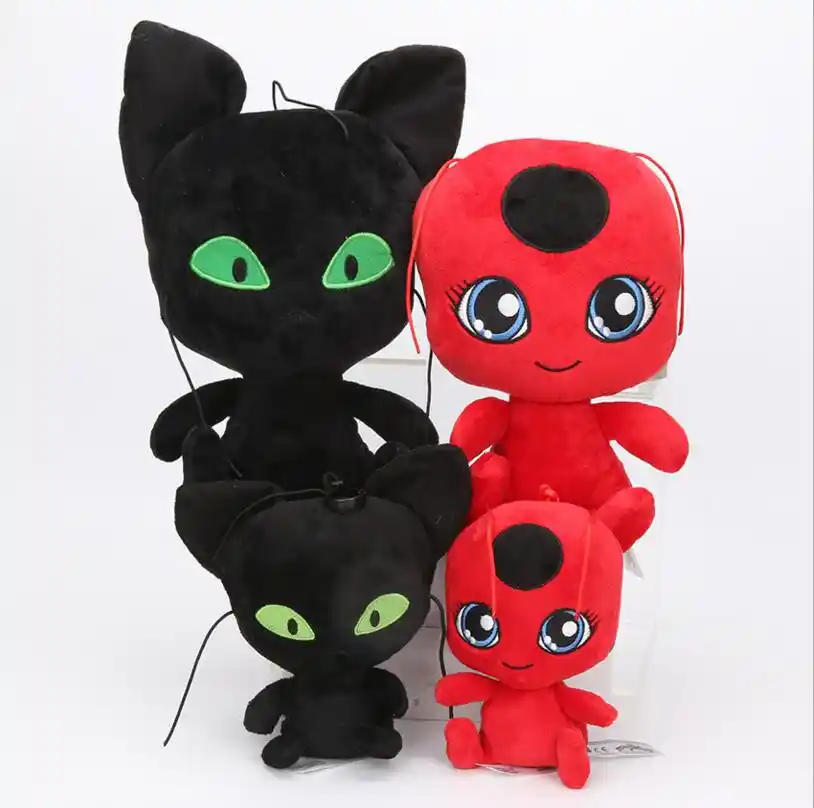 2pcslot Ladybug Girl Plush Doll Lady Bugcat Noir Stuffed