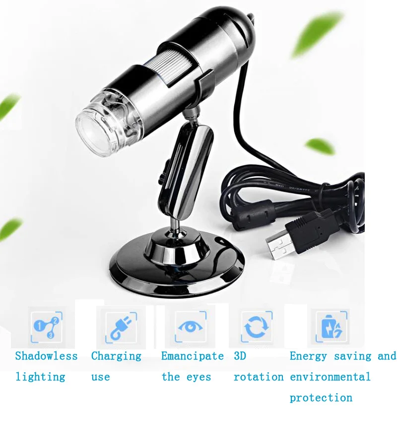 20-200X оптический микроскоп 8LED USB цифровой электронный микроскоп электронный эндоскопическая увеличительная камера