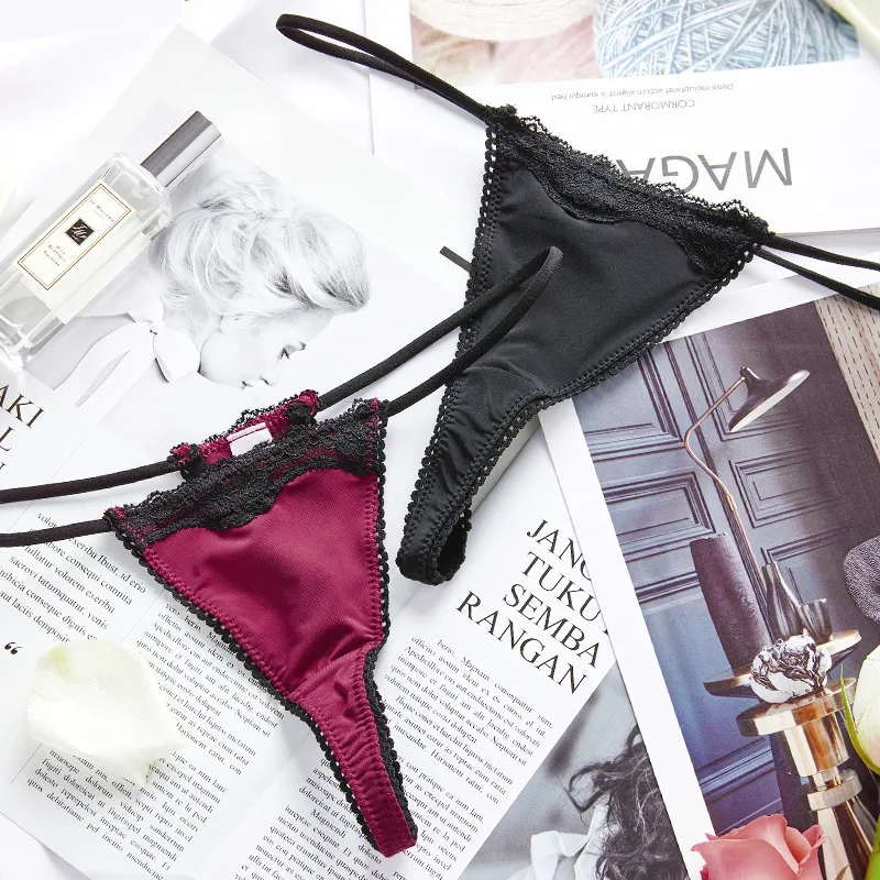 

2pcs Sexy briefs women thongs and g strings Seamless Cotton Women Panties Low Waist Lace Intimates T-back female underwear