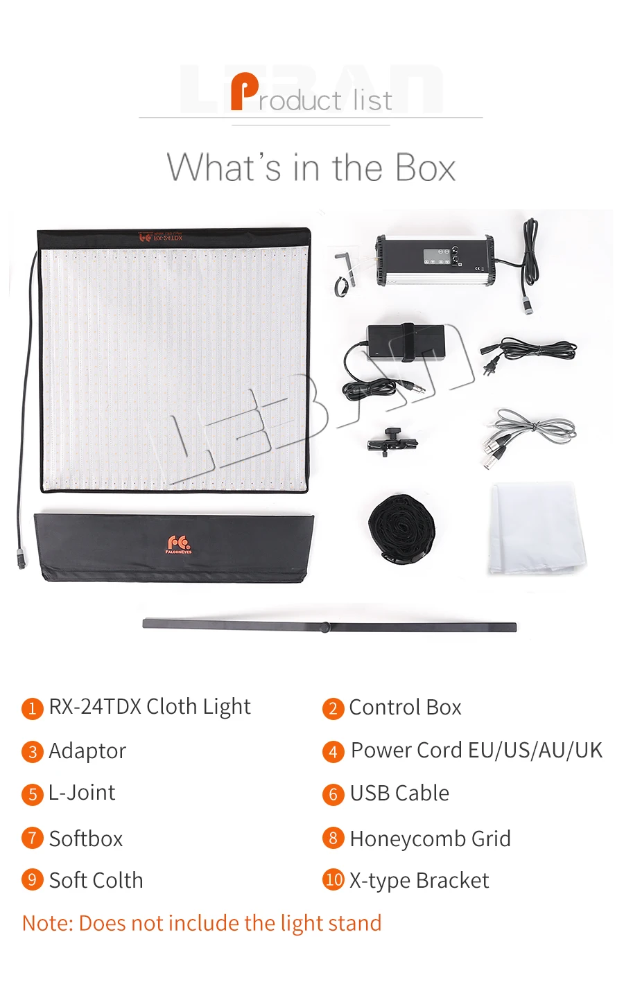 Falcon Eyes RX-24TDX 150 Вт двухцветный портативный светодиодный светильник для фото и видео гибкий квадратный тканевый студийный видео светильник ing панель софтбокс