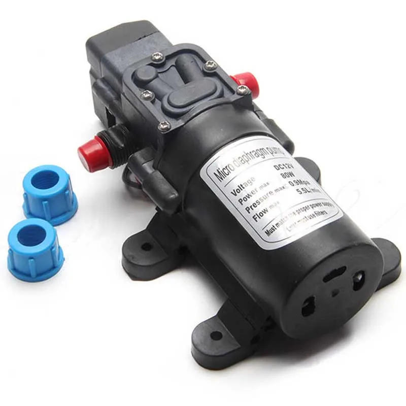 1Pc DC 12V 80W High Pressure Diaphragm Water Self Priming Pump with Pressure Switch 5.5L/min For RV Boat Car Washing Machine