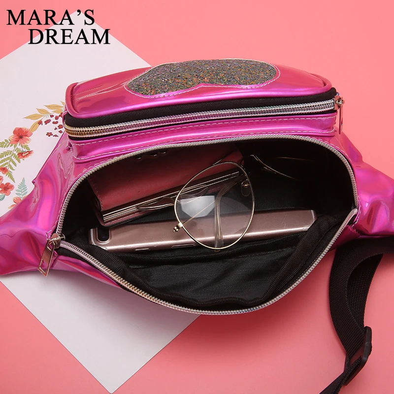 Забавная сумка Mara's Dream для девушек поясной кошелек с лазерным голографическим