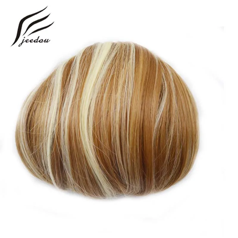 jeedou Women's Donut Chignon Synthetic Straight Drawstring Clip on Hair Bun Piece Updos Cover Hair Extensions