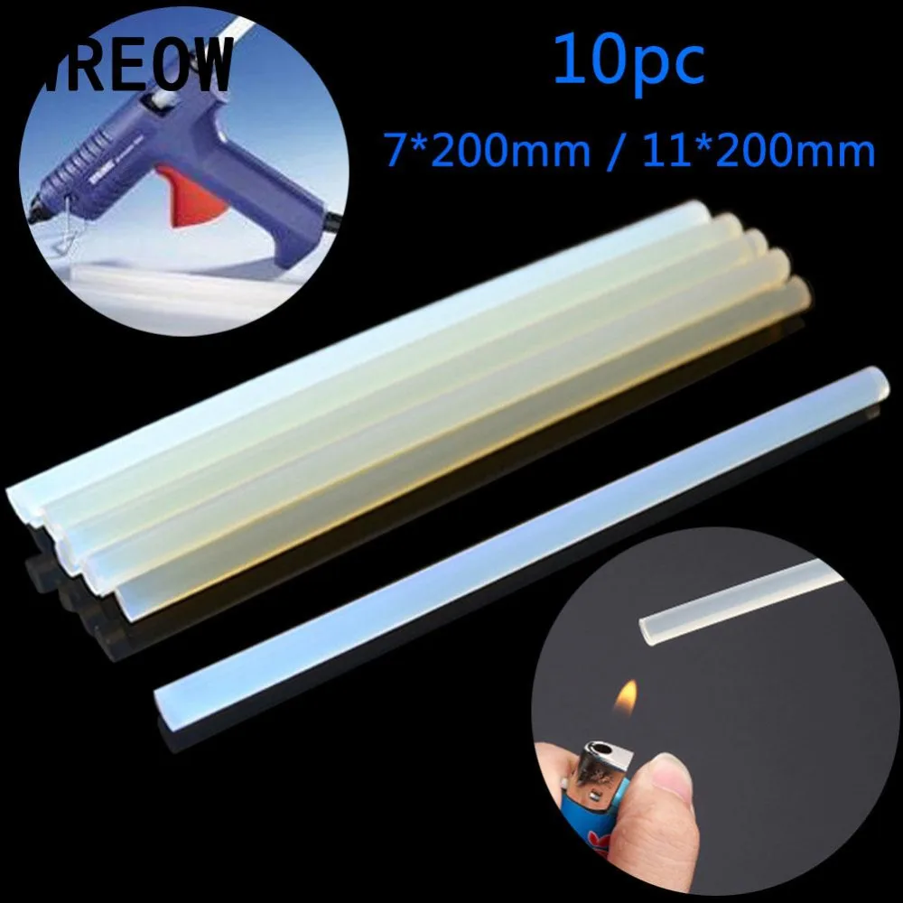 10pc Transparent Hot Melt Glue Stick Adhesive for High Power Electric
