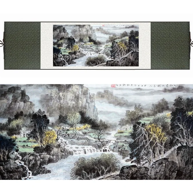 Landschaft Chin Malereien Feng Shui Rollbild Wandbild