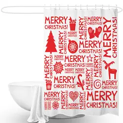 Новый год украшения душ Шторы Водонепроницаемый Шторы s Рождество лося печатных Cortina для Ванная комната с 12 Крючки Home YL-37