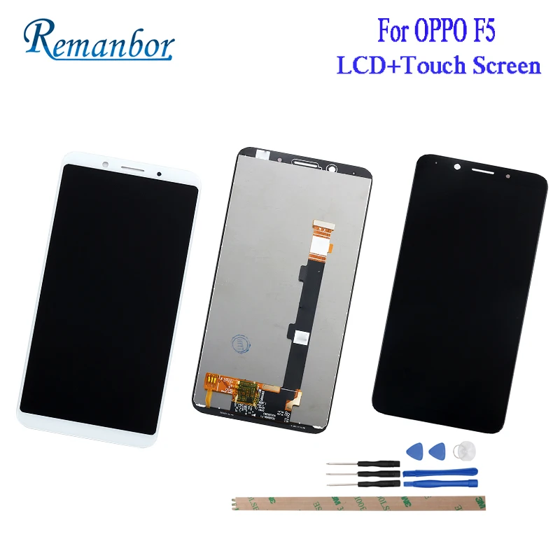 

Remanbor For OPPO F5 LCD Display and Touch Screen 6.0 inch Assembly Repair Parts For OPPO F5 With Tools And Adhesive
