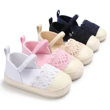 

Pudcoco Newborn Baby Girl Shoes Soft Sole Leather Crib Shoes Anti-slip Sneaker Prewalker 0-18M